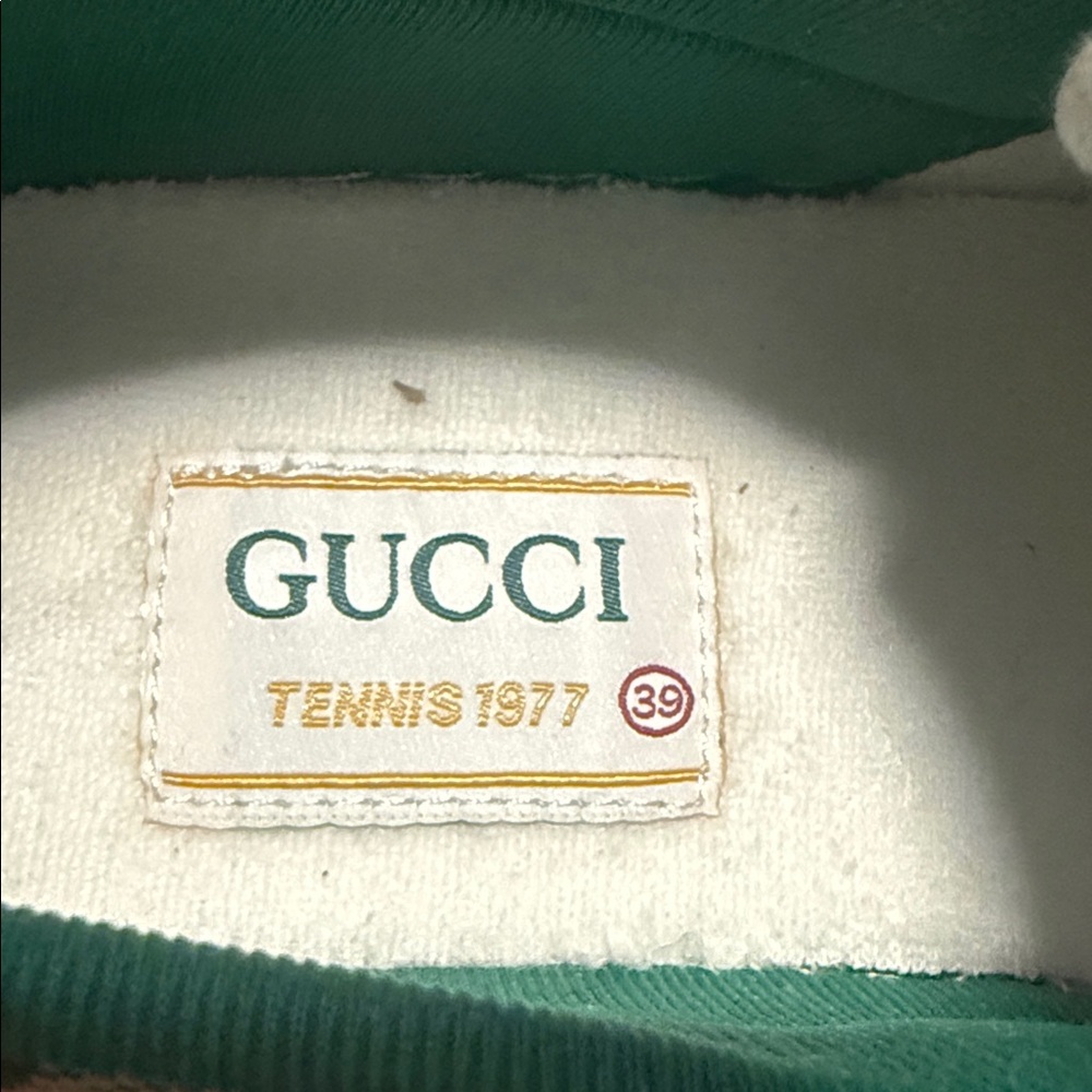 Gucci Men's Brown Sneakers with Red and Green Stripes - Picture 6 of 9